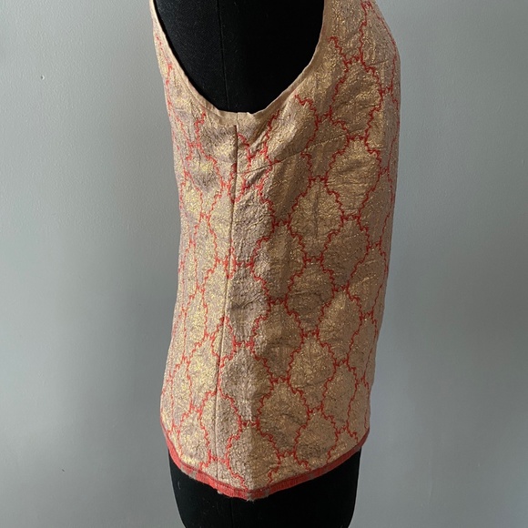 PRADA gold and red brocade sleeveless top - Picture 7 of 12